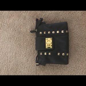Black & Gold Faux Leather Purse